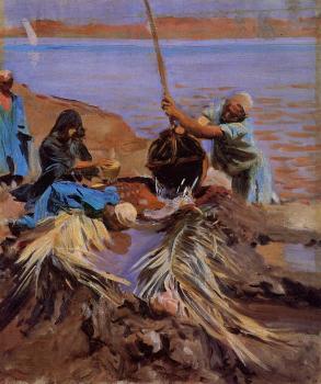 John Singer Sargent : Egyptians Raising Water from the Nile